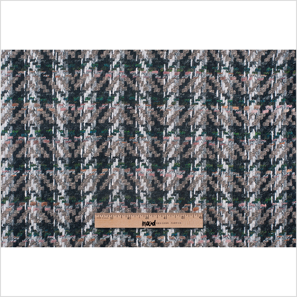 Multi Color Chevron Blended Wool Coating - Full Multi Color Chevron Blended Wool Coating - Full