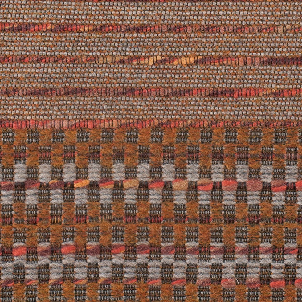 Rust Dimensional Stripes Blended Wool Tweed Detail Rust Dimensional Stripes Blended Wool Tweed Detail