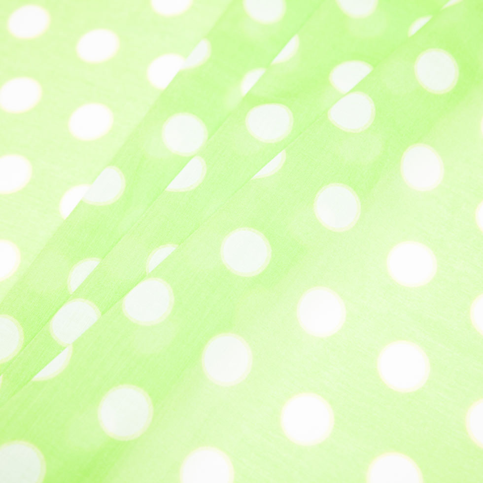 Cotton Voile - Lime Green Polka Dots Folded Cotton Voile - Lime Green Polka Dots Folded
