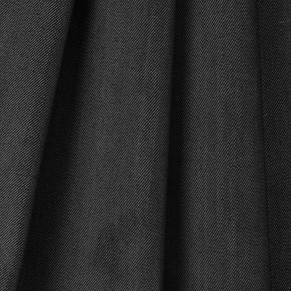 Italian Raw Black Stretch Cotton Denim - Folded Italian Raw Black Stretch Cotton Denim - Folded