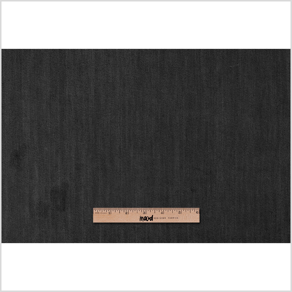 Italian Raw Black Stretch Cotton Denim - Full Italian Raw Black Stretch Cotton Denim - Full