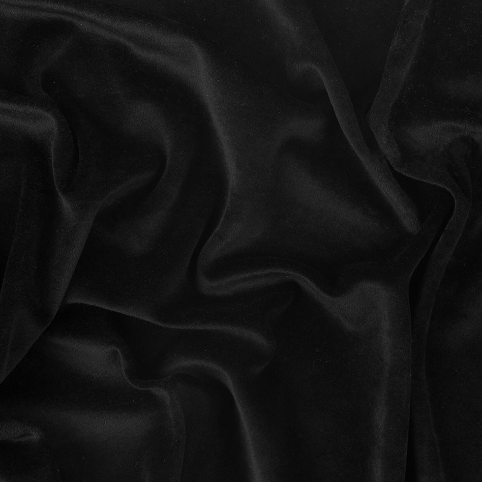 Black Low-Pile Stretch Cotton Velour Black Low-Pile Stretch Cotton Velour