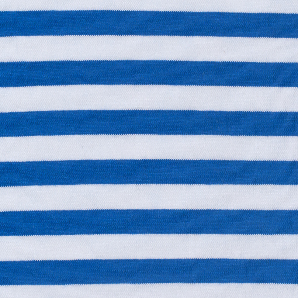 Primary Blue/White Striped Cotton Jersey Full Primary Blue/White Striped Cotton Jersey Full