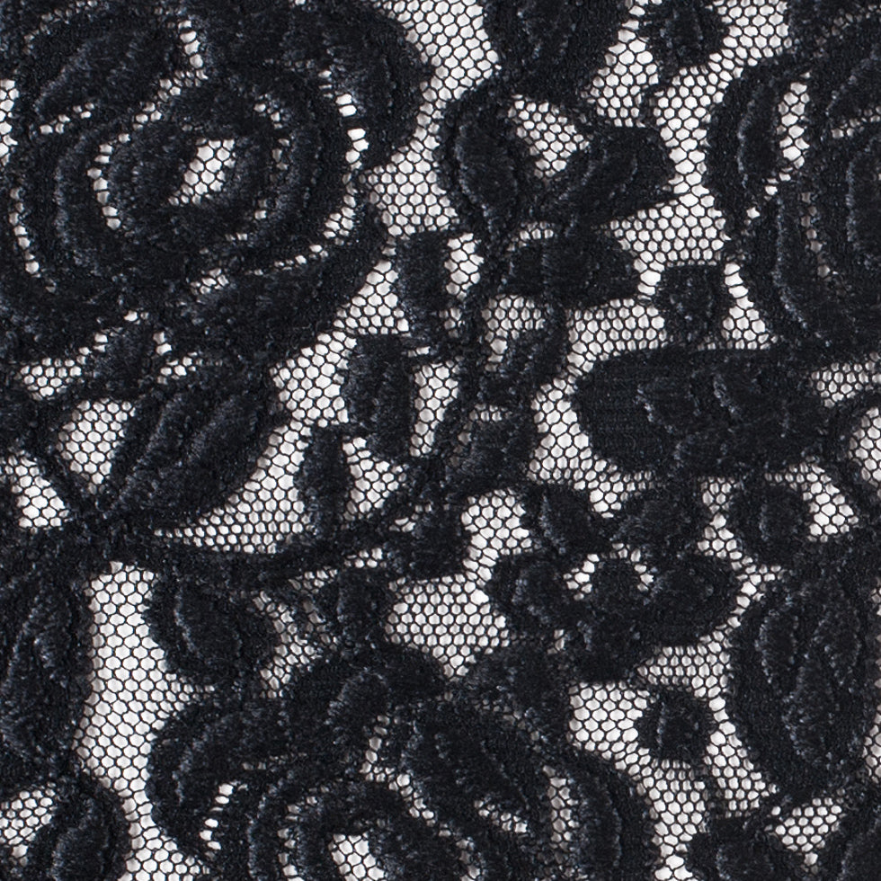 Black Rosette Lace Mesh - Detail Black Rosette Lace Mesh - Detail