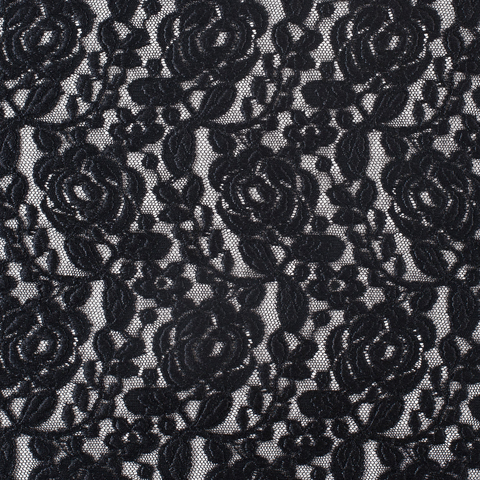 Black Rosette Lace Mesh Black Rosette Lace Mesh