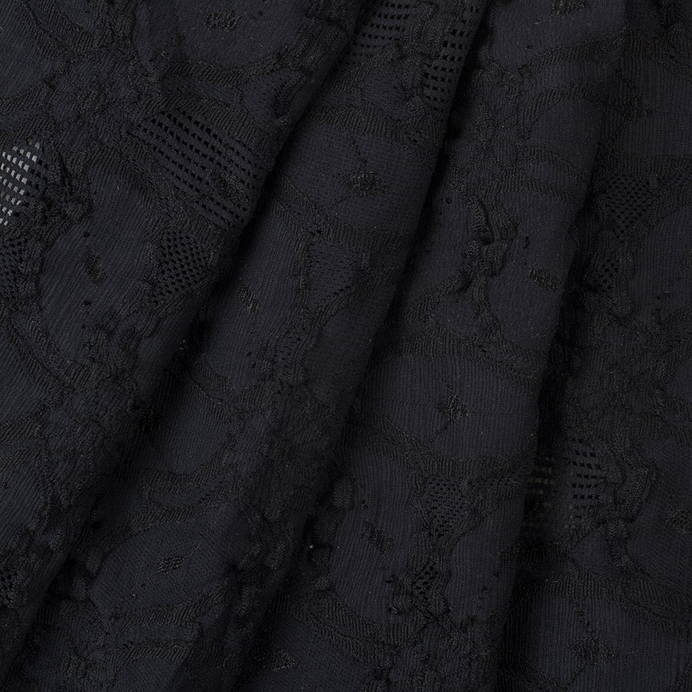 Black Polyester Blended Raschel Knit Folded Black Polyester Blended Raschel Knit Folded