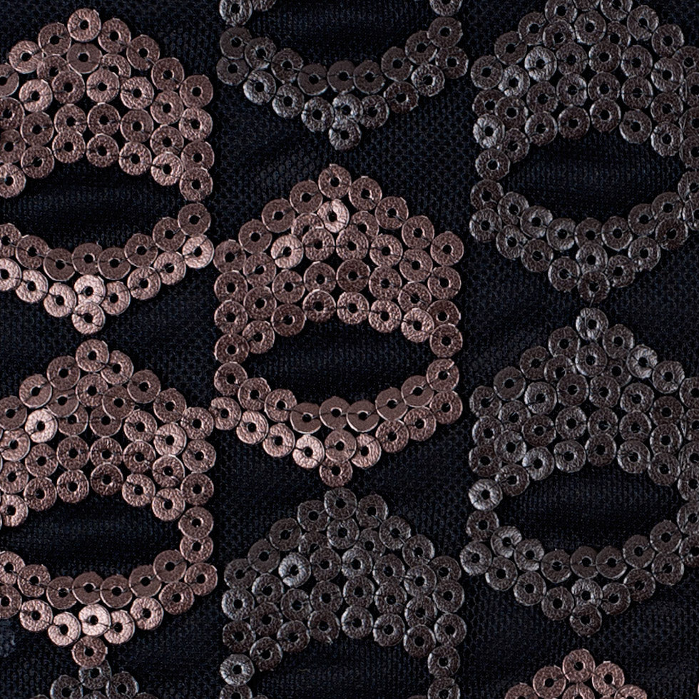 Dusty Rose/Pale Black Sequined Netting Detail Dusty Rose/Pale Black Sequined Netting Detail