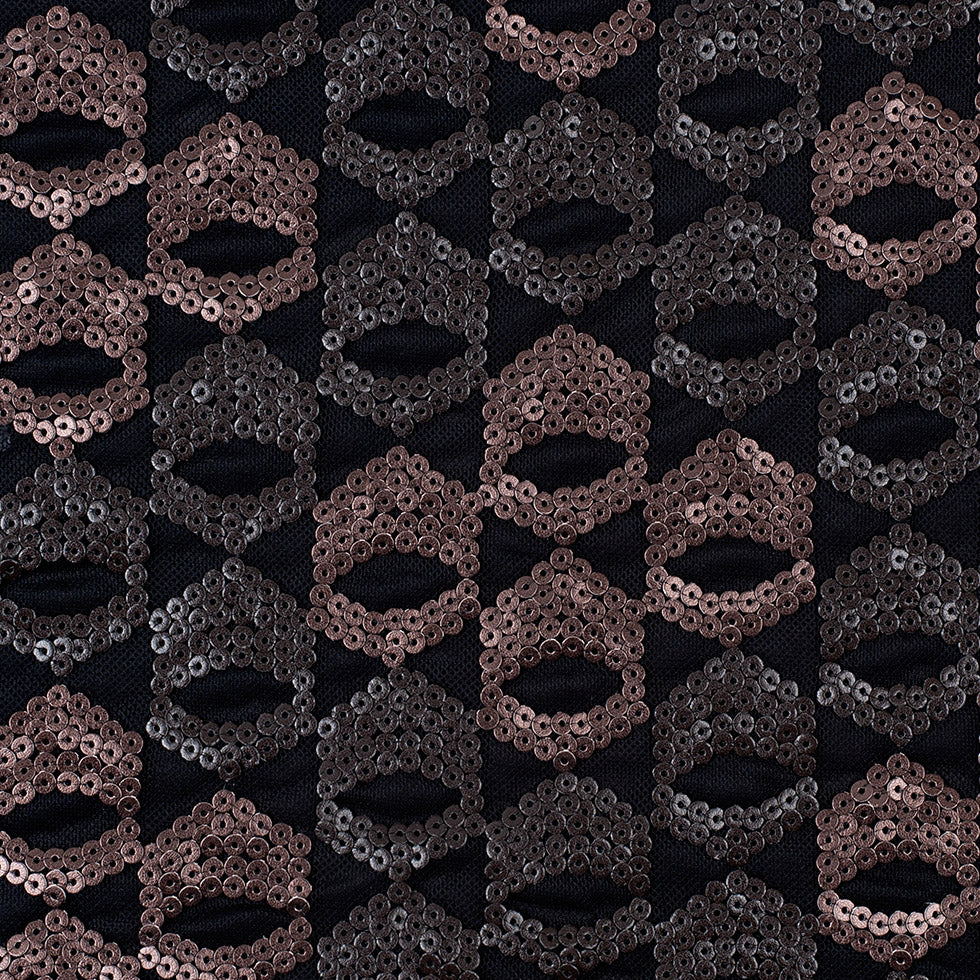Dusty Rose/Pale Black Sequined Netting Dusty Rose/Pale Black Sequined Netting