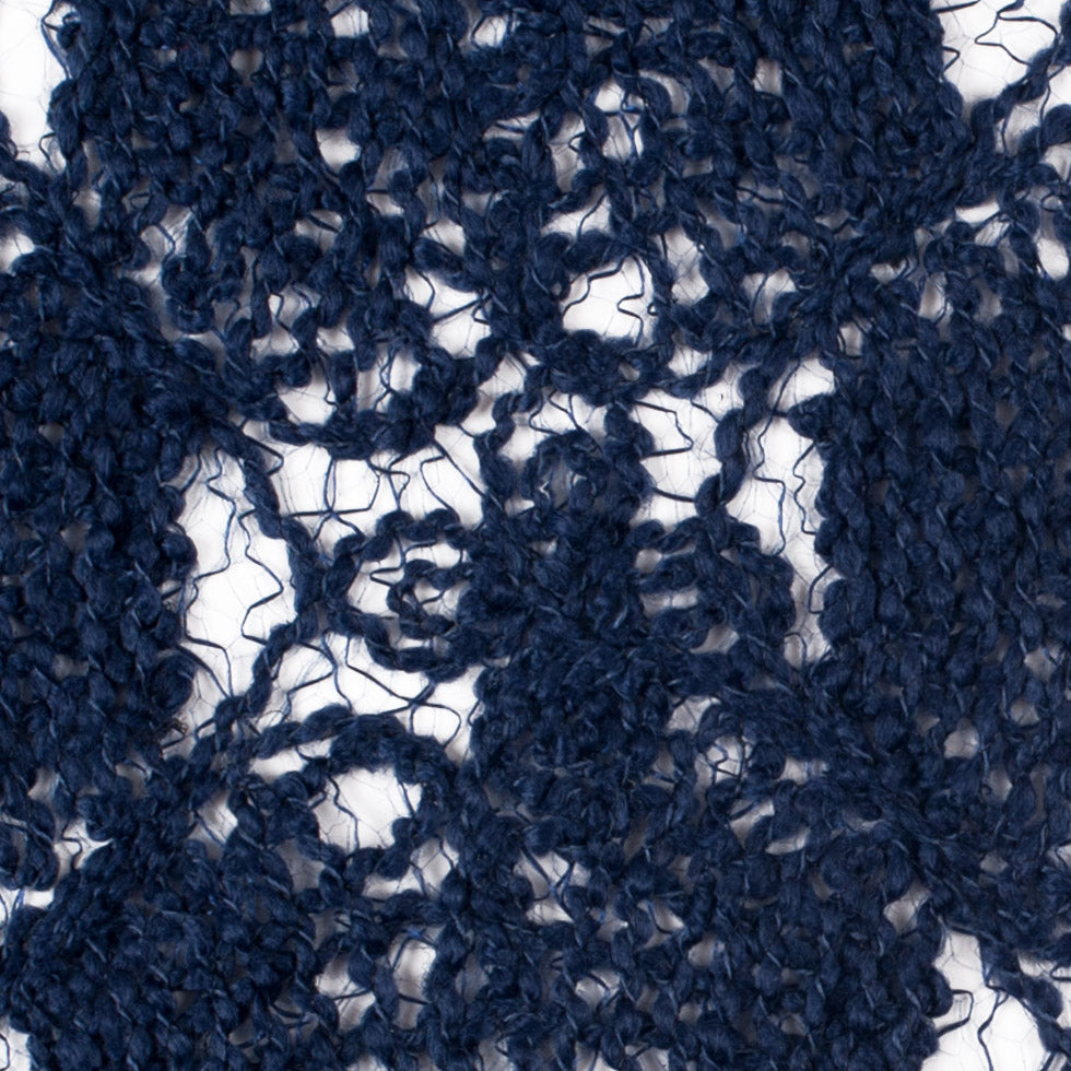 Novelty Polyester Lace - Navy Sea Shells Detail Novelty Polyester Lace - Navy Sea Shells Detail
