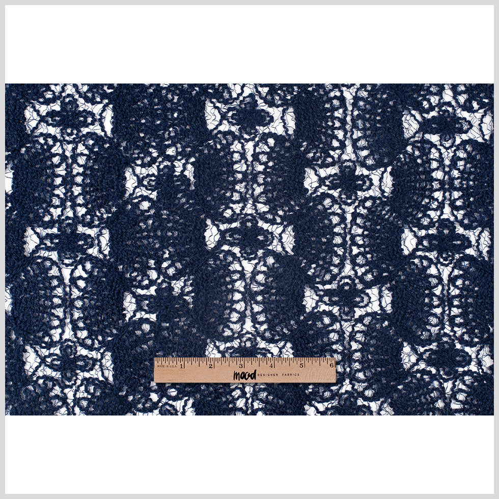 Novelty Polyester Lace - Navy Sea Shells Full Novelty Polyester Lace - Navy Sea Shells Full