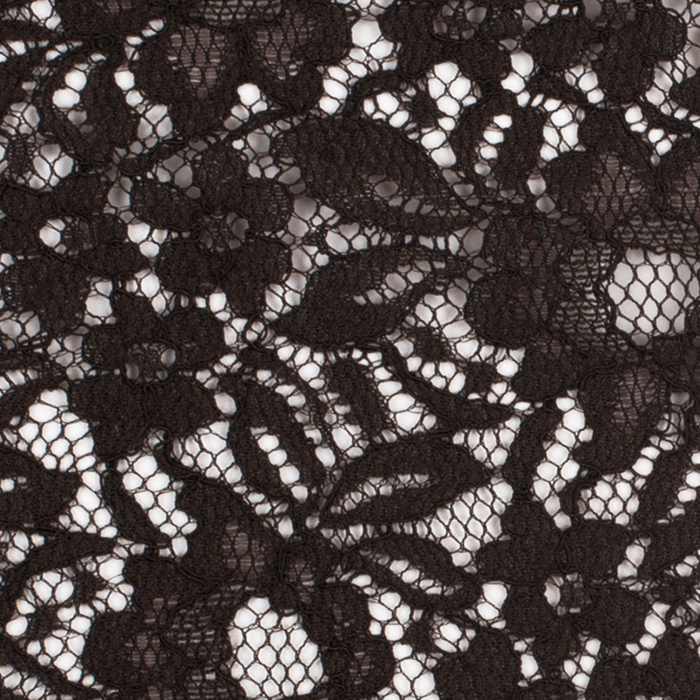 Dusty Brown Re-Embroidered Lace - Detail Dusty Brown Re-Embroidered Lace - Detail