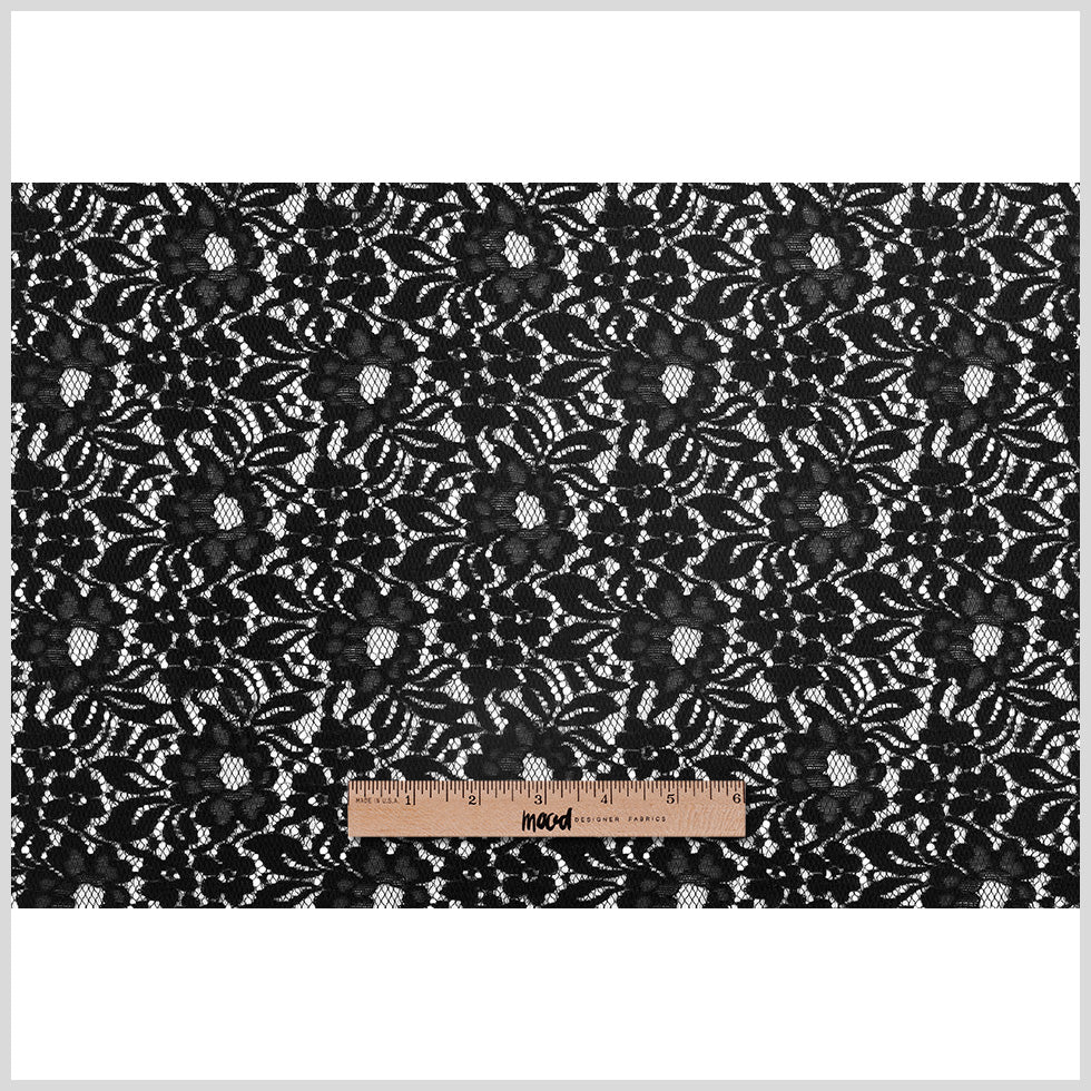 Re-Embroidered Lace - Black Floral Full Re-Embroidered Lace - Black Floral Full