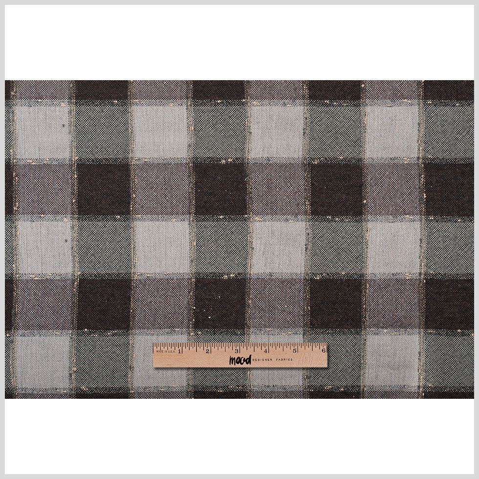 Brown Checkered Wool Blended Tweed Full Brown Checkered Wool Blended Tweed Full