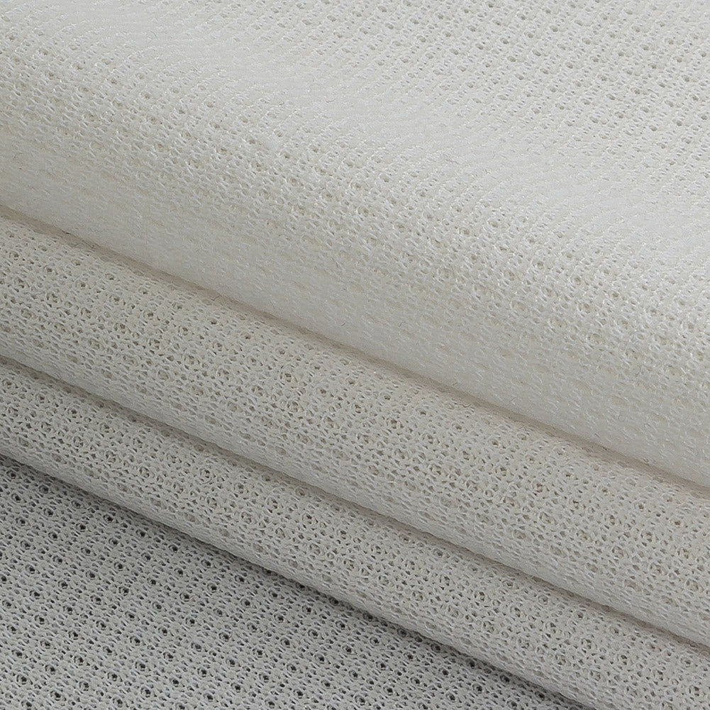 White Polyester Knit Pique - Folded White Polyester Knit Pique - Folded