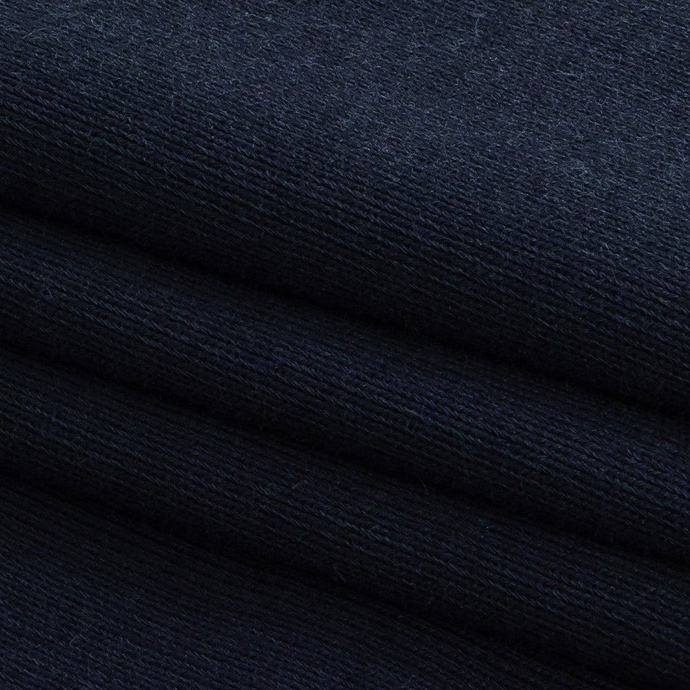 Navy 1x1 Cotton Rib Knit Folded Navy 1x1 Cotton Rib Knit Folded