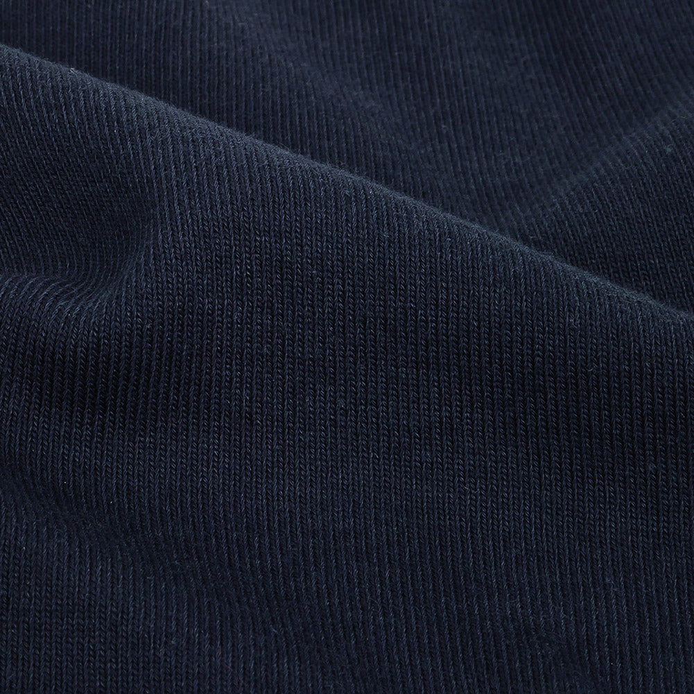 Navy 1x1 Cotton Rib Knit Detail Navy 1x1 Cotton Rib Knit Detail