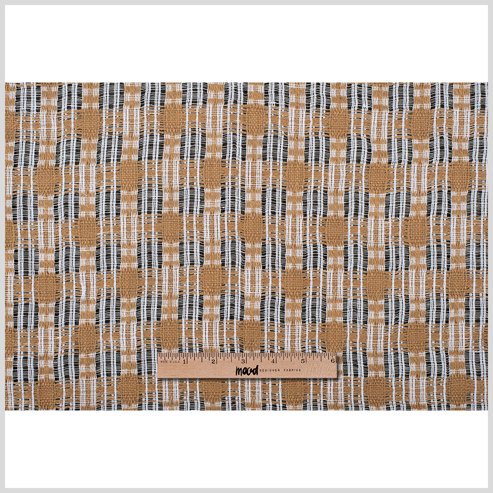 Goldstone/White Open-Weave Checked Cotton Woven - Full Goldstone/White Open-Weave Checked Cotton Woven - Full