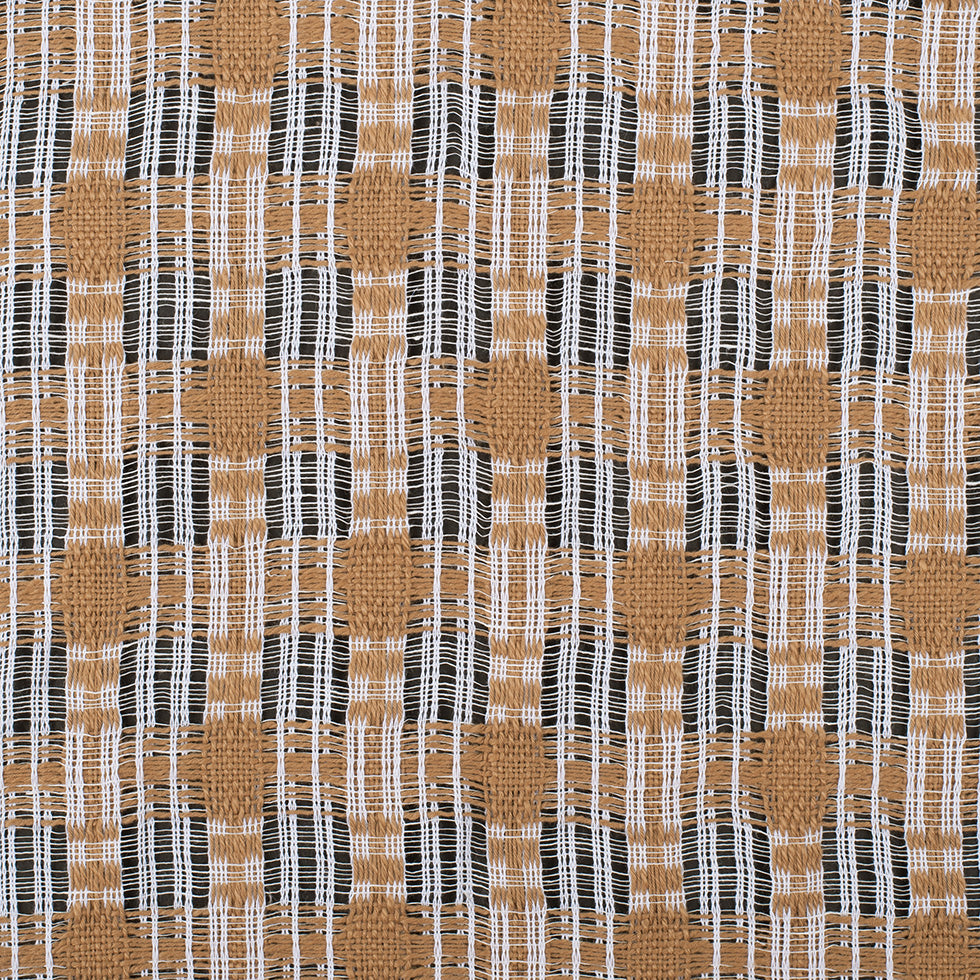 Goldstone/White Open-Weave Checked Cotton Woven Goldstone/White Open-Weave Checked Cotton Woven