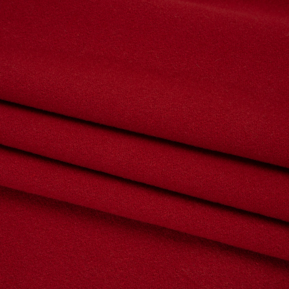 Wool and Cashmere Coating Made in Italy - Red - Alberini Collection Folded