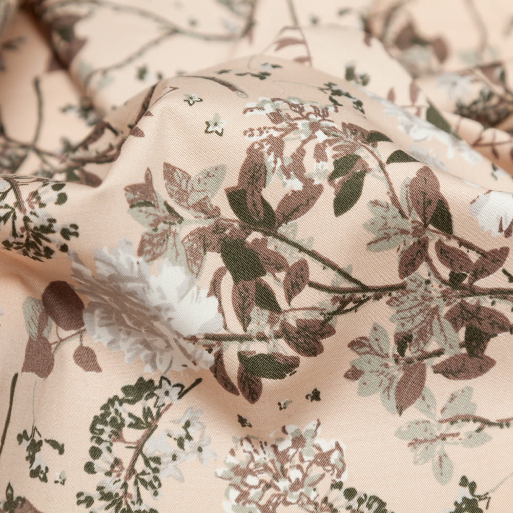 Sand/Ash/Olive Floral Stretch Combed Cotton Twill Detail Sand/Ash/Olive Floral Stretch Combed Cotton Twill Detail