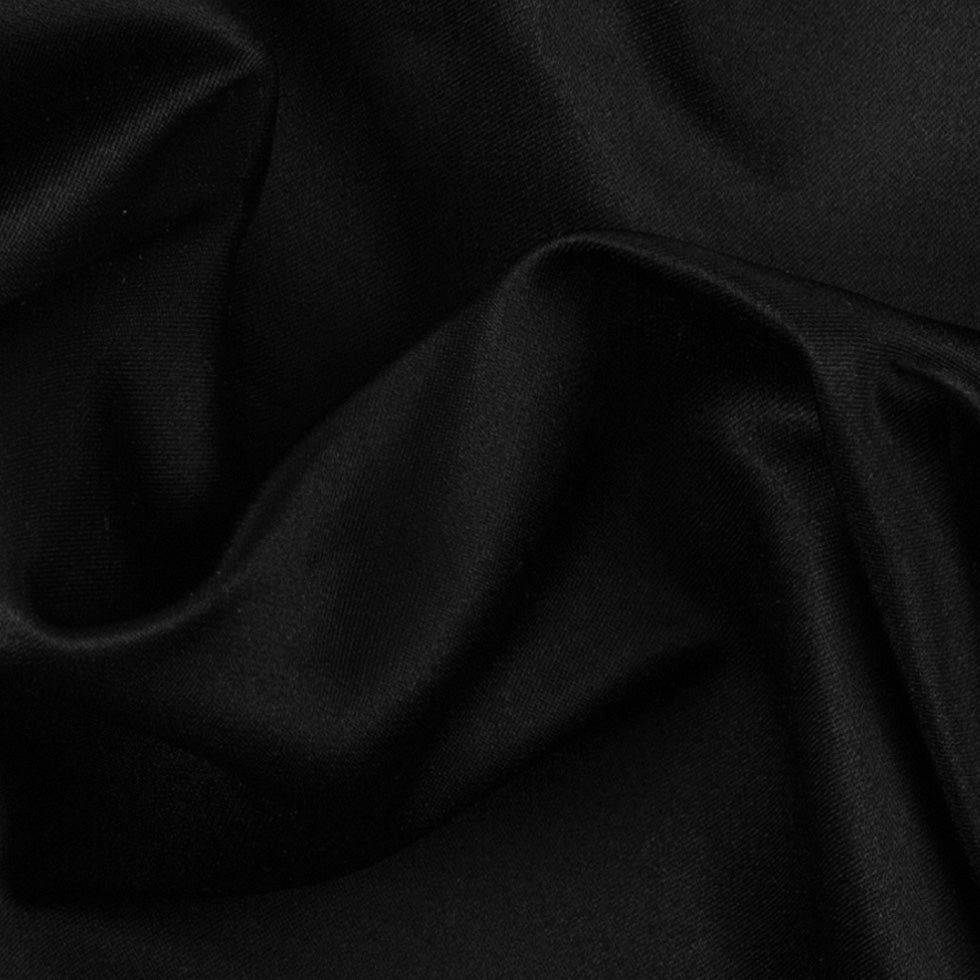 Premier Black 100% Silk Double Face Duchesse Satin Full Premier Black 100% Silk Double Face Duchesse Satin Full