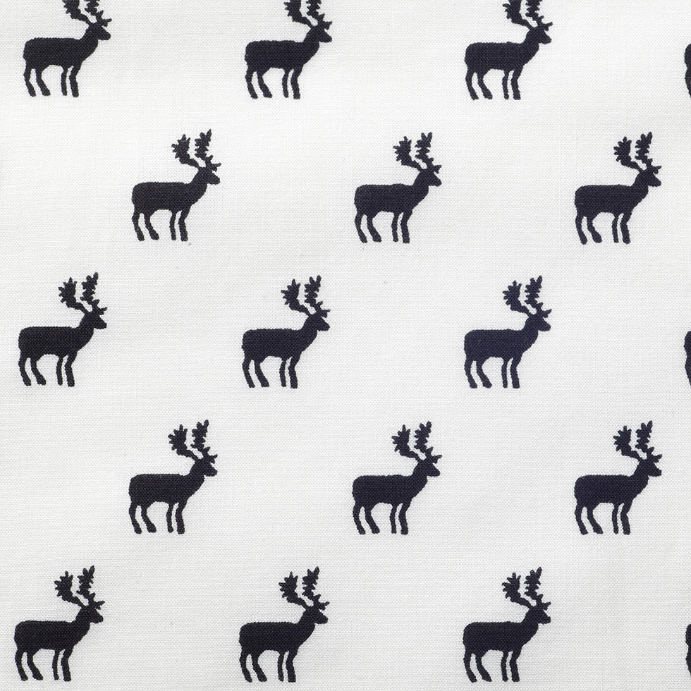 White/Black Reindeer Dense Combed Cotton Poplin Detail White/Black Reindeer Dense Combed Cotton Poplin Detail
