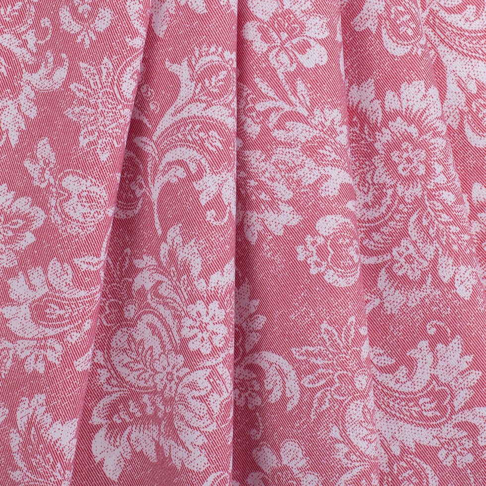 Dusted Brick Aruban Floral Rayon-Polyester Twill - Detail Dusted Brick Aruban Floral Rayon-Polyester Twill - Detail