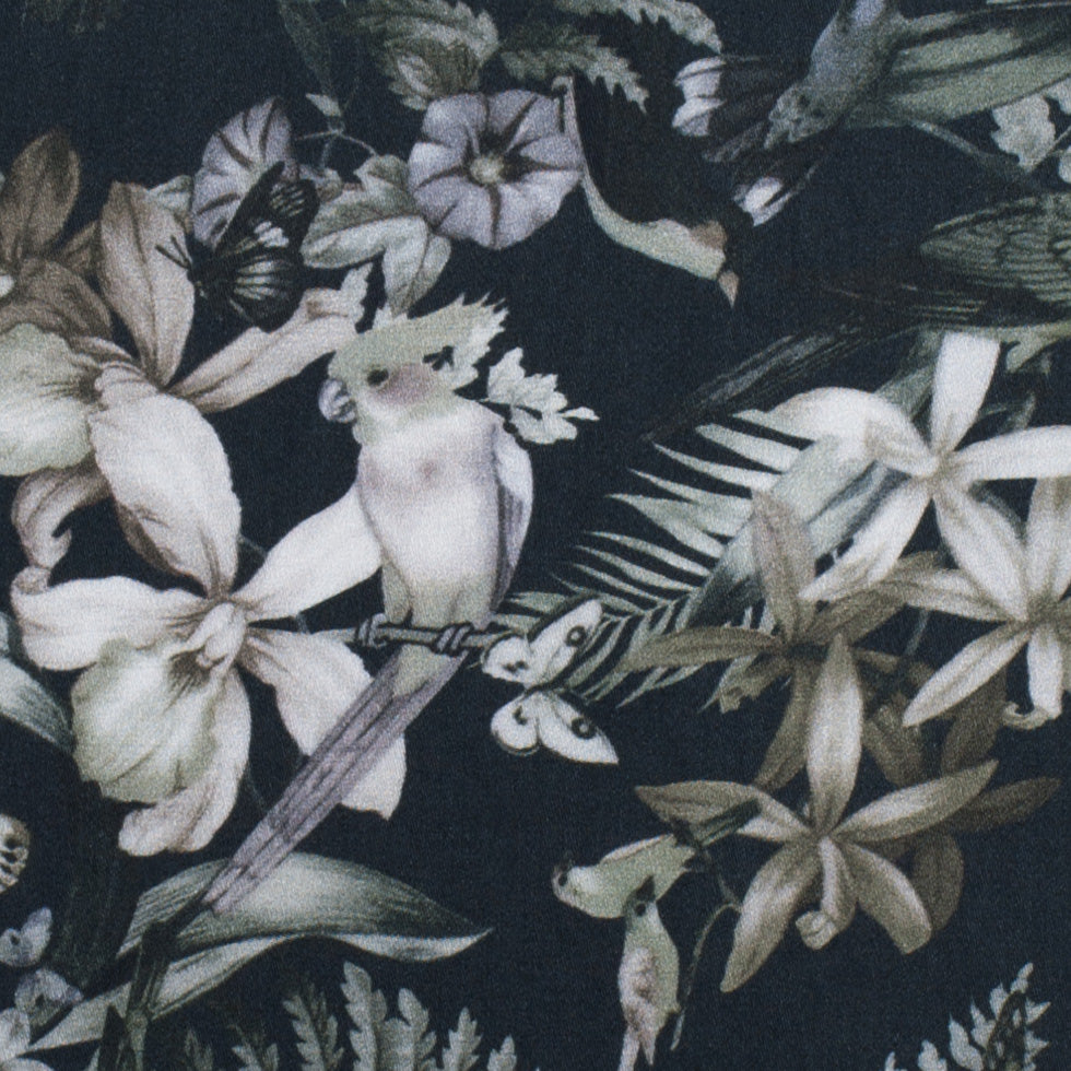 Monochrome Tropical Digitally Printed Mercerized Cotton Woven Full Monochrome Tropical Digitally Printed Mercerized Cotton Woven Full