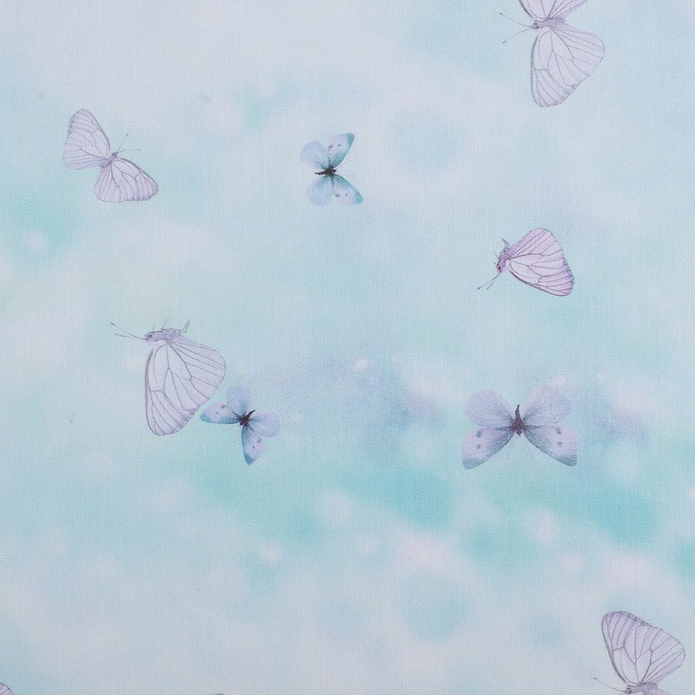 Light Aqua Butterfly Digitally Printed Mercerized Cotton Woven Light Aqua Butterfly Digitally Printed Mercerized Cotton Woven