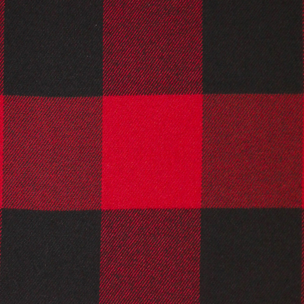 Dark Red/Black Buffalo Check Cotton Flannel Full Dark Red/Black Buffalo Check Cotton Flannel Full
