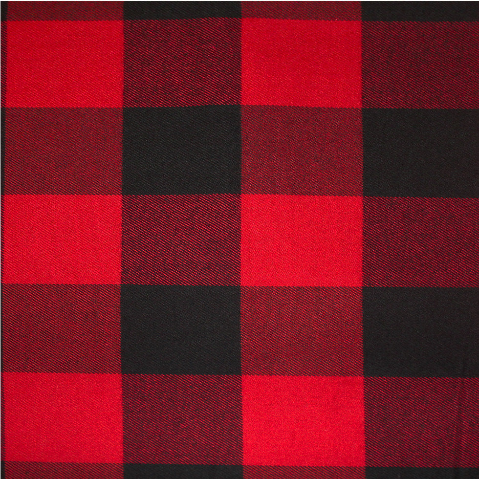 Dark Red/Black Buffalo Check Cotton Flannel Dark Red/Black Buffalo Check Cotton Flannel