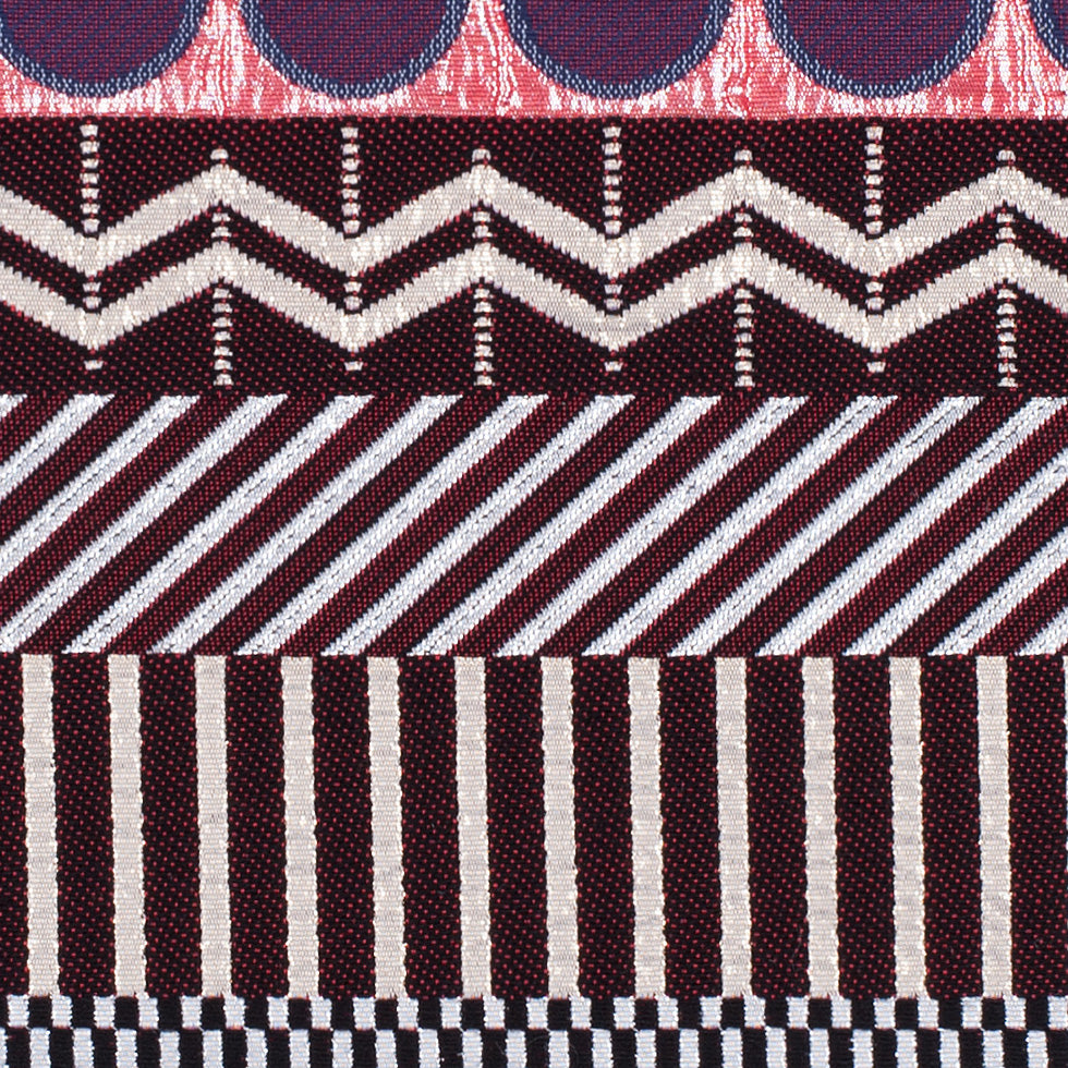French Metallic Red/Beige Striped Geometric Jacquard Full French Metallic Red/Beige Striped Geometric Jacquard Full