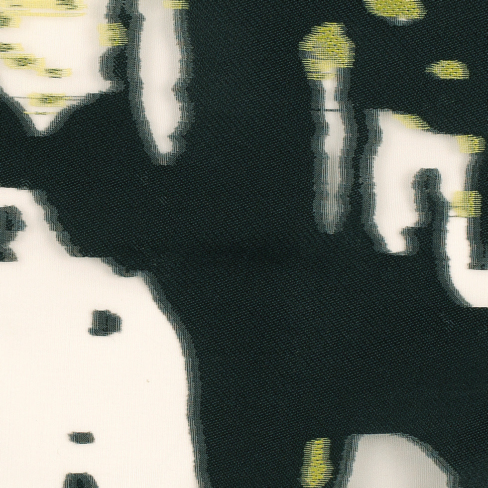 J. Mendel Black/Macaw Green Abstract Silk Organza Panels - Detail J. Mendel Black/Macaw Green Abstract Silk Organza Panels - Detail