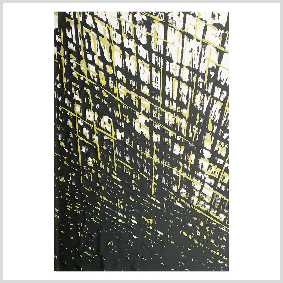 J. Mendel Black/Macaw Green Abstract Silk Organza Panels - Full J. Mendel Black/Macaw Green Abstract Silk Organza Panels - Full