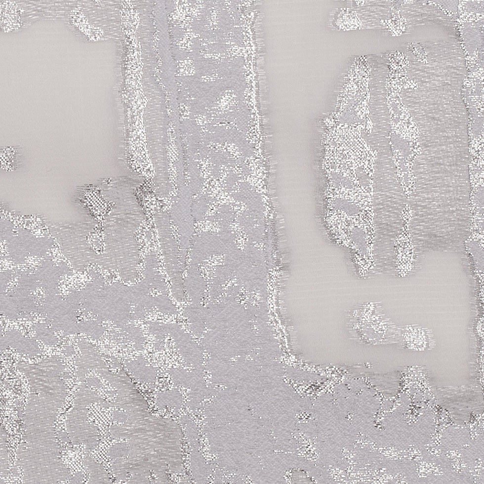 J. Mendel Silver/White Abstract Silk Organza Panels - Detail J. Mendel Silver/White Abstract Silk Organza Panels - Detail