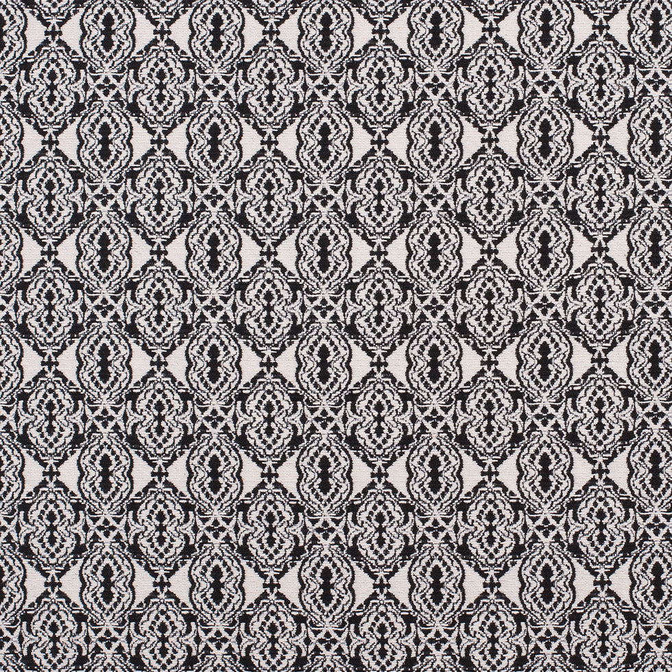 Black/Off-White Geometric Diamonds Cotton Jacquard Black/Off-White Geometric Diamonds Cotton Jacquard