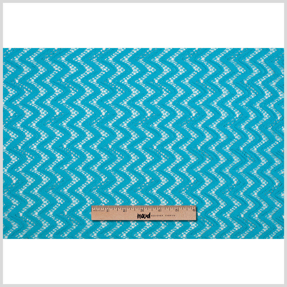 Nanette Lepore Blue Atoll Zig Zag Cotton-Poly Lace - Folded Nanette Lepore Blue Atoll Zig Zag Cotton-Poly Lace - Folded