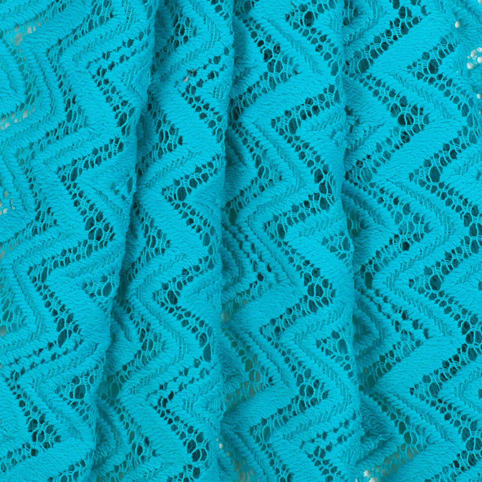 Nanette Lepore Blue Atoll Zig Zag Cotton-Poly Lace - Detail Nanette Lepore Blue Atoll Zig Zag Cotton-Poly Lace - Detail