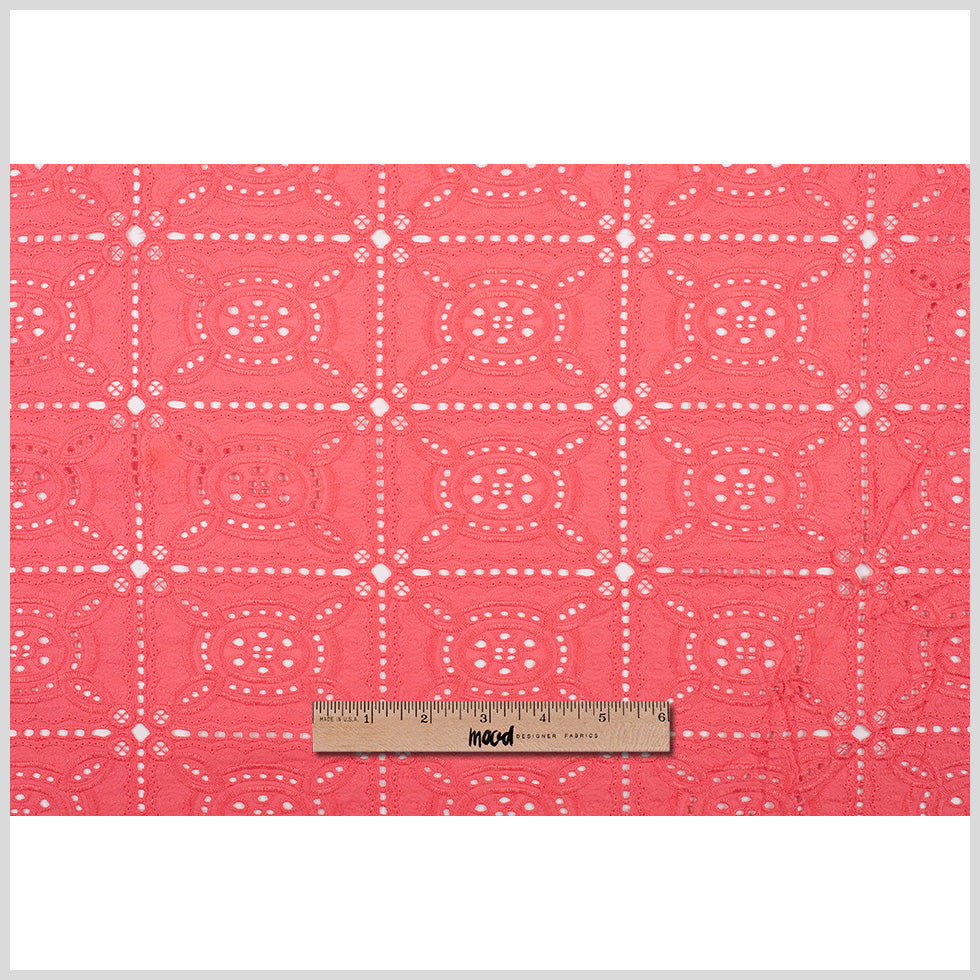 Nanette Lepore Sugar Coral Geometric Cotton Embroidered Eyelet - Full Nanette Lepore Sugar Coral Geometric Cotton Embroidered Eyelet - Full