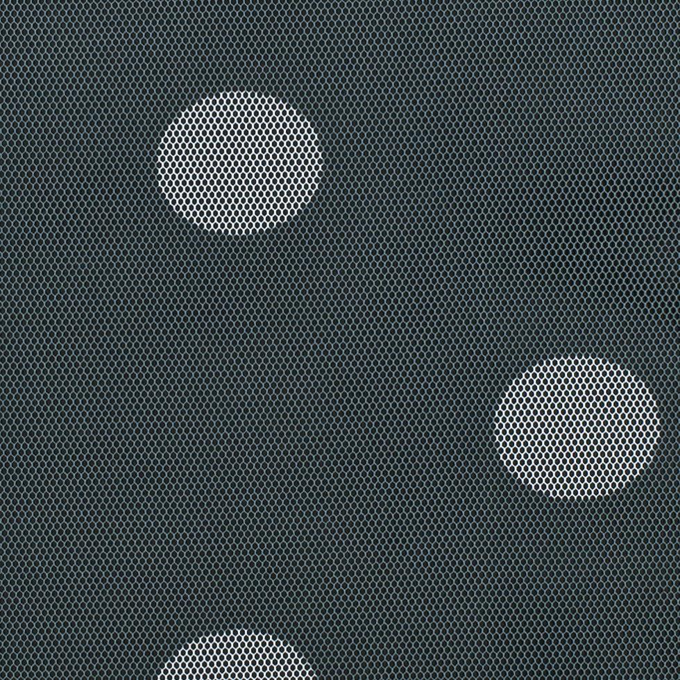 Grey/White Polka Dot Polyester Netting/Mesh - Detail Grey/White Polka Dot Polyester Netting/Mesh - Detail