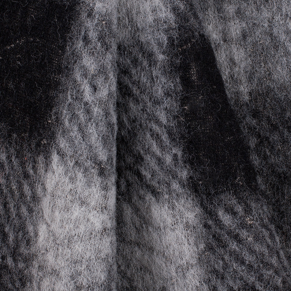 Small Gray/Ivory Bonded Lamb Leather and Felted Wool Folded Small Gray/Ivory Bonded Lamb Leather and Felted Wool Folded