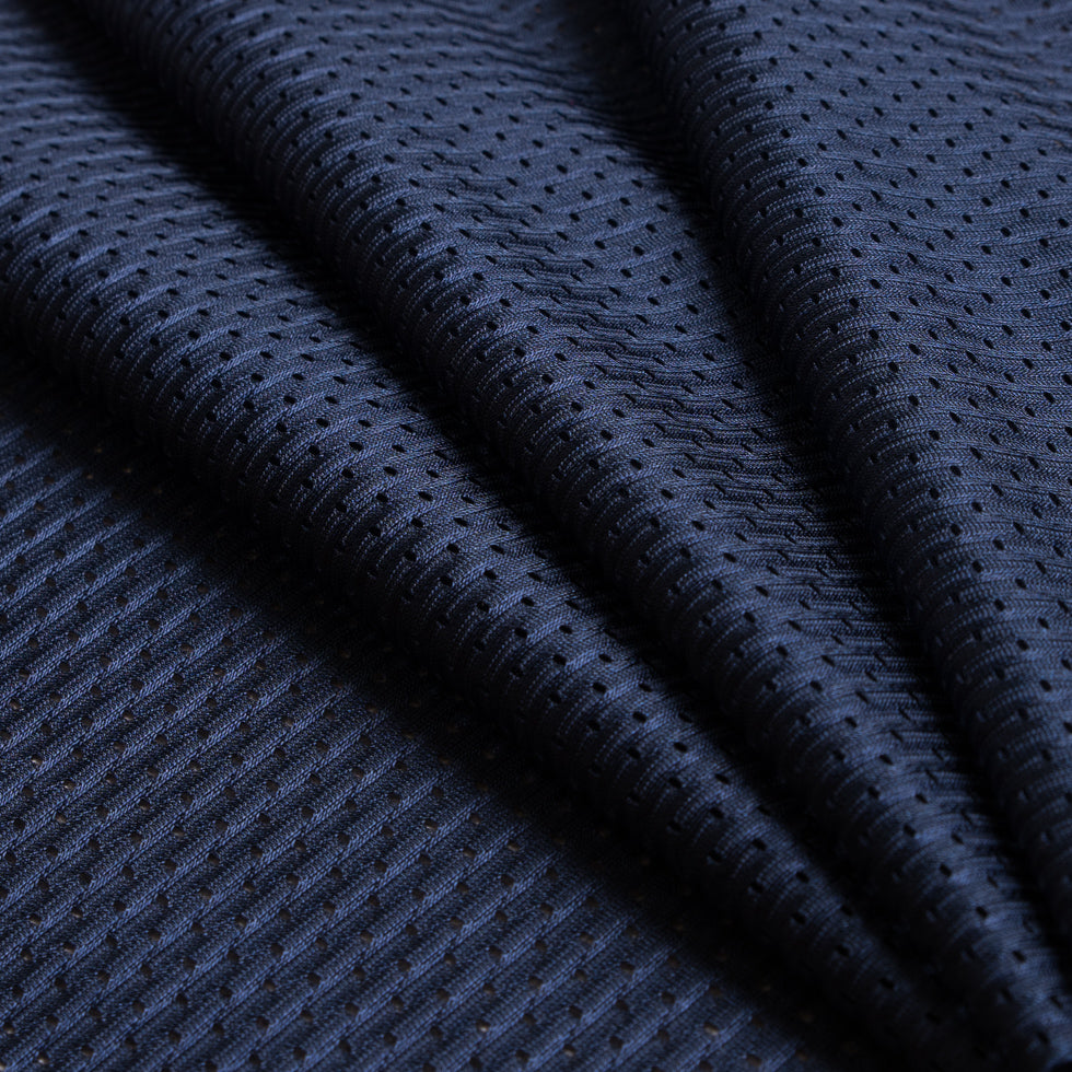 Navy Blue 100 Denier Polyester Athletic Mesh - Detail Navy Blue 100 Denier Polyester Athletic Mesh - Detail