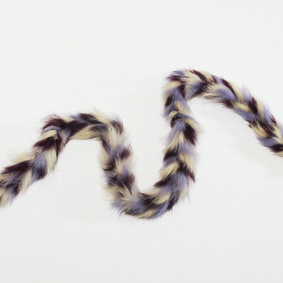 Braided Purple Rabbit Fur Trim - 1" Braided Purple Rabbit Fur Trim - 1"