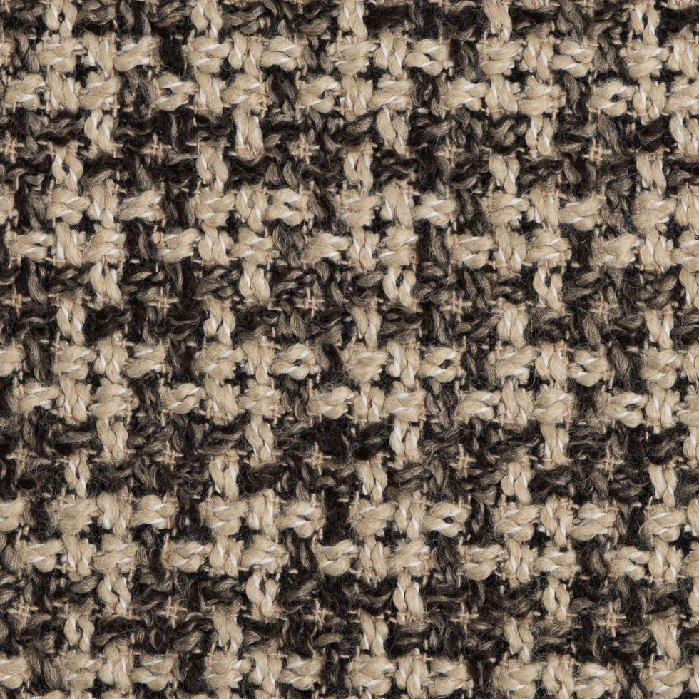 Natural/Black Checked Blended Wool Woven Detail Natural/Black Checked Blended Wool Woven Detail