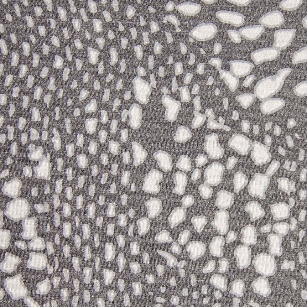 Gray/White Spotted Stretch Rayon Jersey Knit Detail Gray/White Spotted Stretch Rayon Jersey Knit Detail