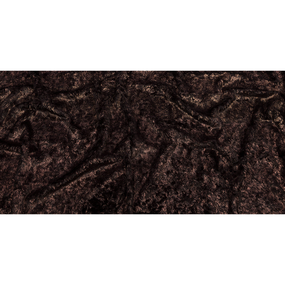 Dark Brown and Bronze Foiled Short Pile Faux Fur Full Dark Brown and Bronze Foiled Short Pile Faux Fur Full