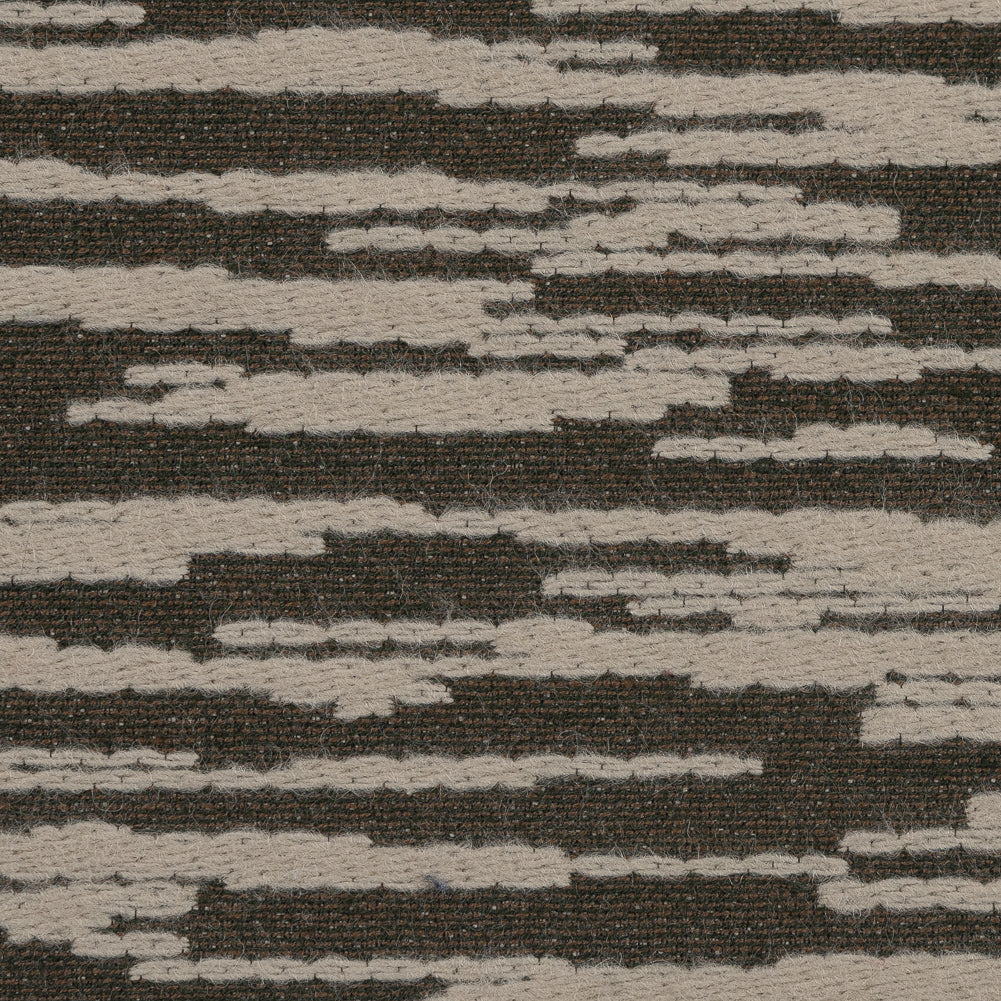 Beige and Olive Striated Wool Jacquard Detail Beige and Olive Striated Wool Jacquard Detail