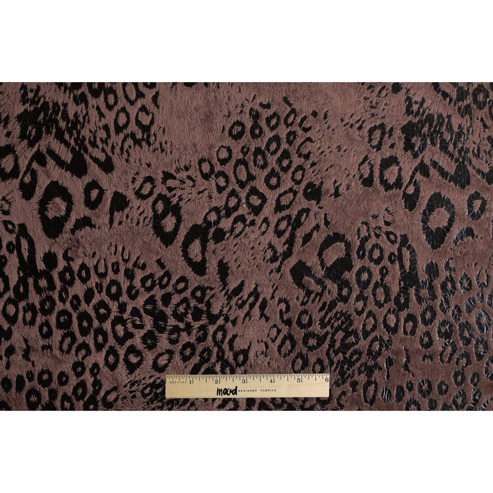 Deep Taupe Leopard Printed Faux Fur Full Deep Taupe Leopard Printed Faux Fur Full