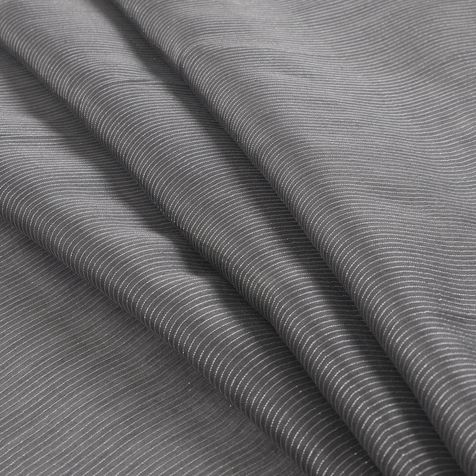 Gray/Silver Striped Polyester Chiffon Folded Gray/Silver Striped Polyester Chiffon Folded