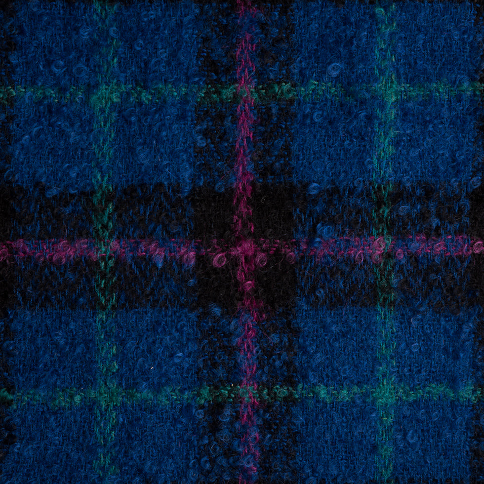 Imperial Blue/Fuchsia Plaid Wool Mohair Imperial Blue/Fuchsia Plaid Wool Mohair